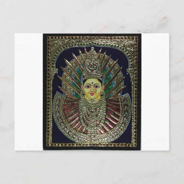 Postal Pintura de Tanjore Adi Parashakti (Anverso)
