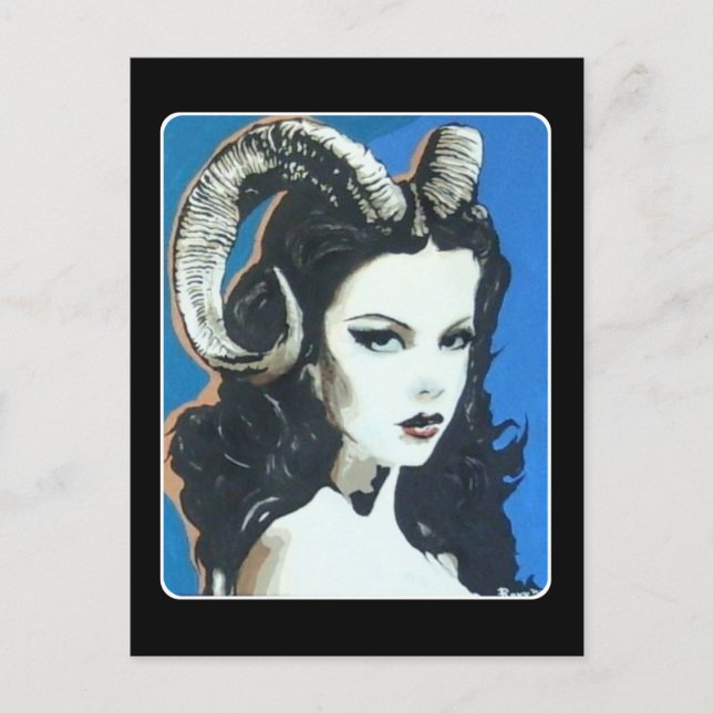 Postal Pintura de 'Tentación en el Magick' sobre una (Anverso)