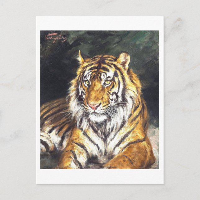 Postal Pintura de Tigre (Anverso)