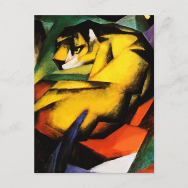 Postal Pintura de tigre de Franz Marc (Anverso)