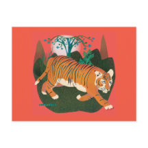 Pintura de tigre en la jungla con merodeo