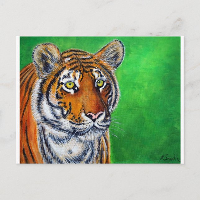Postal Pintura de tigres (Anverso)