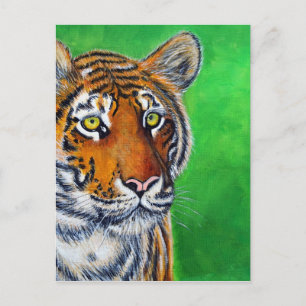Postal Pintura de tigres