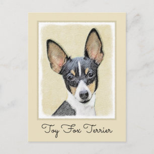 Postal Pintura de Toy Fox Terrier - Arte de perro origina