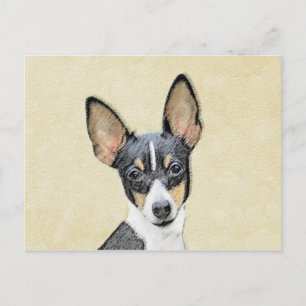 Postal Pintura de Toy Fox Terrier - Arte de Perro Origina