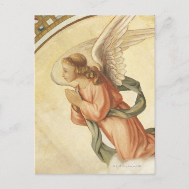Postal Pintura de un ángel rezando (Anverso)