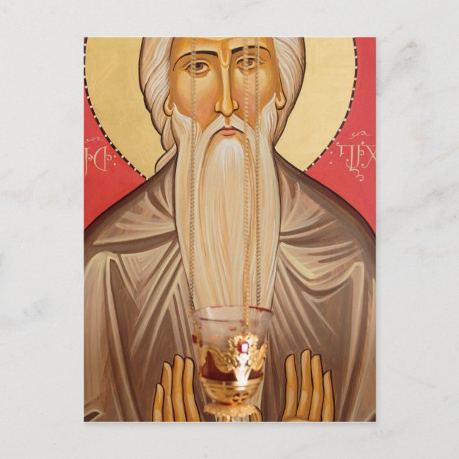Postal Pintura de un santo anciano (Anverso)