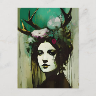 Postal Pintura de una mujer pagana