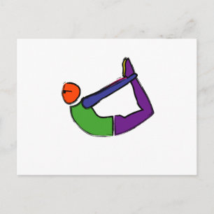 Postal Pintura de una pose de yoga de arco.