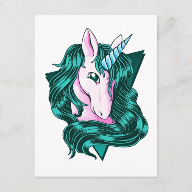 Postal Pintura de unicornio (Anverso)