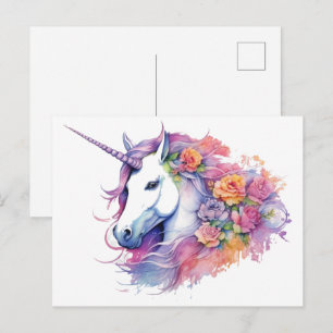 Postal Pintura de unicornio 20 x 16