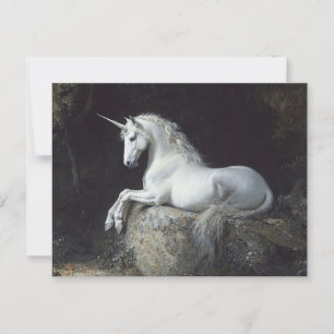 Postal Pintura de Unicornio de estilo antiguo