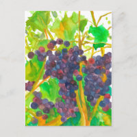 Pintura de uvas de vino acuarela