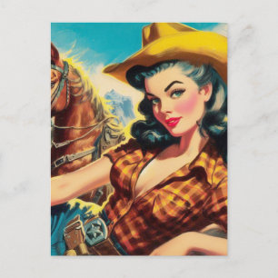 Postal Pintura de vaca vintage