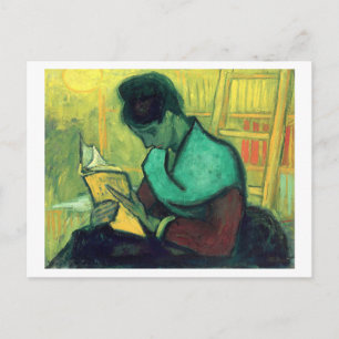 Postal Pintura de Van Gogh de mujer leyendo
