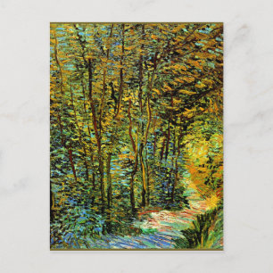 Postal Pintura de Van Gogh, un camino en el bosque