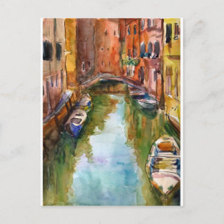 Postal Pintura de Venecia acuarela