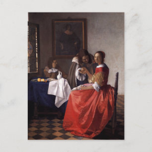 Postal Pintura de Vermeer, artista holandés