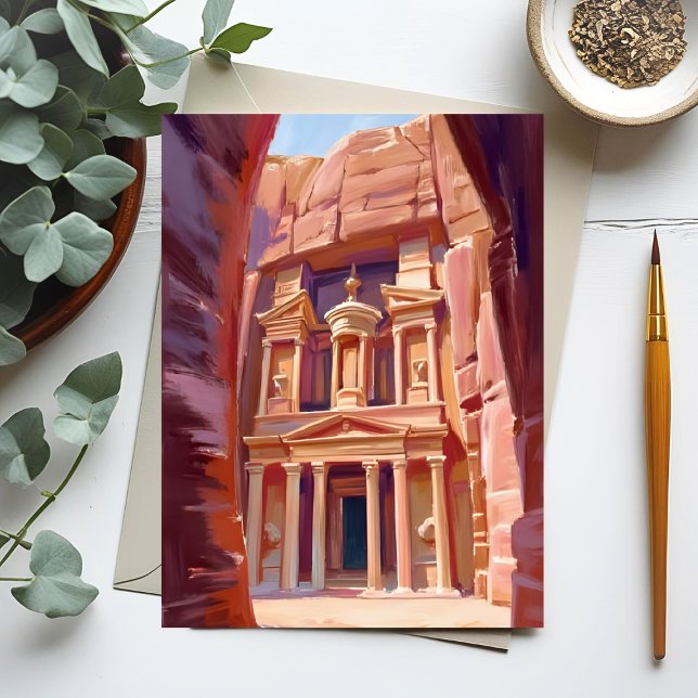 Postal Pintura de viaje a Petra Jordania (Subido por el creador)