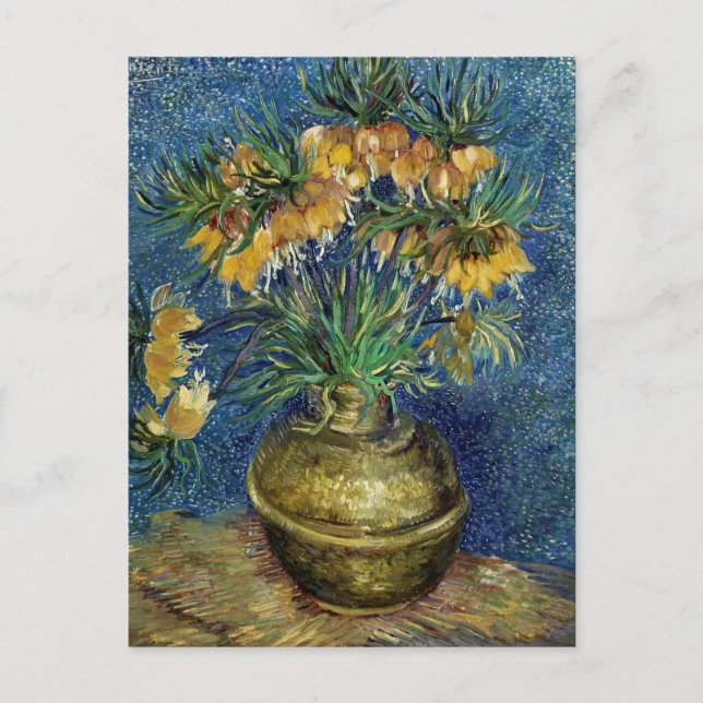 Postal Pintura de Vicent van Gogh Imperial Fritillaries (Anverso)