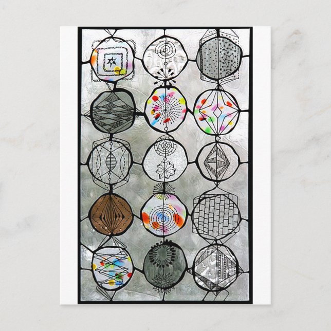 Postal Pintura de vidrio manchado (Anverso)