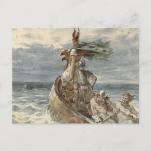 Postal Pintura de Vikings de Raiding de época (1873)
