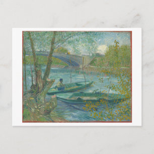 Postal Pintura de Vincent van Gogh "Pesca en primavera"