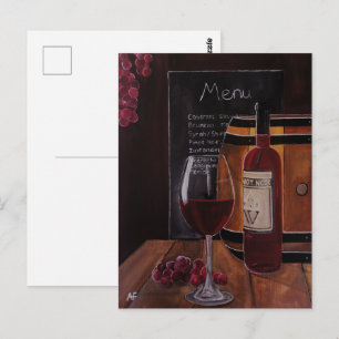 Postal Pintura de vino tinto de Alfred Fox