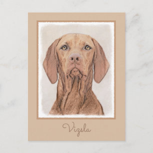 Postal Pintura de Vizsla - Arte Perro Original.
