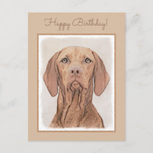 Postal Pintura de Vizsla - Arte Perro Original.