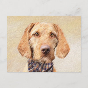 Postal Pintura de Vizsla con cabello alambrado - Arte Per