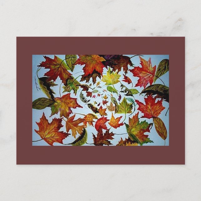 Postal Pintura de Vortex en hoja de arce (Anverso)
