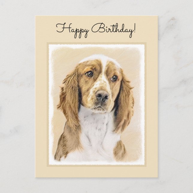 Postal Pintura de Welsh Springer Spaniel - Arte original  (Anverso)