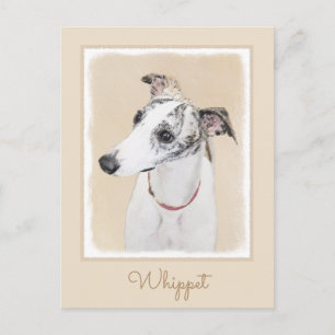 Postal Pintura de Whippet - Arte Cute Original Perro