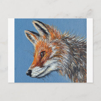 Postal Pintura de zorro