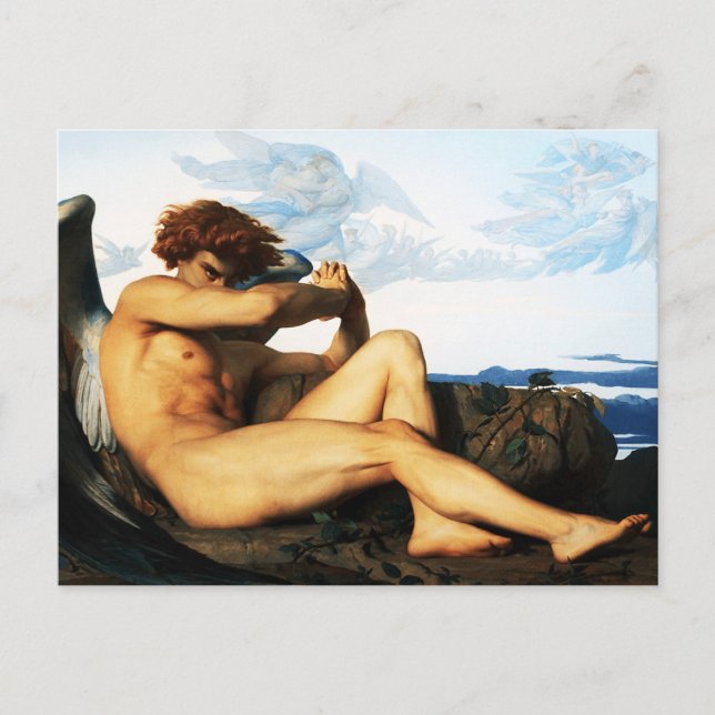 Postal Pintura del ángel caído por Alexandre Cabanel (Anverso)