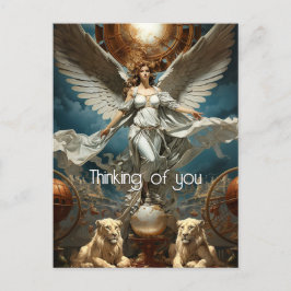 Postal Pintura del Ángel de la Guardia