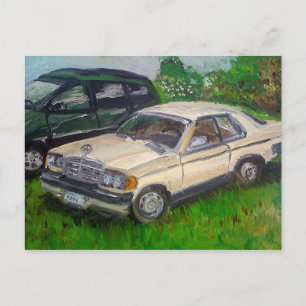 Postal Pintura del antiguo Mercedes