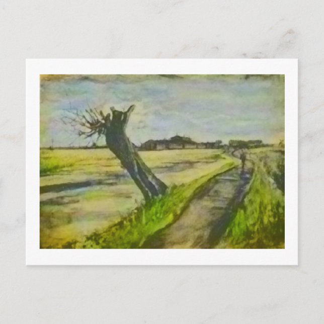 Postal Pintura del Bella Artes Pollard Willow Van Gogh (Anverso)