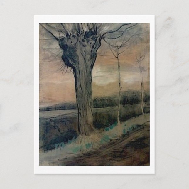 Postal Pintura del Bella Artes Pollard Willow Van Gogh (Anverso)