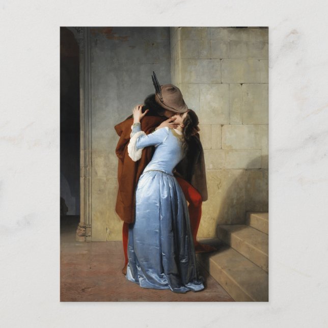 Postal Pintura del beso de Francesco Hayez (Anverso)
