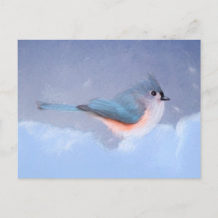 Postal Pintura del carbonero crestudo - Original arte de