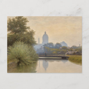 Postal Pintura del efecto matutino del Canal de Indiana