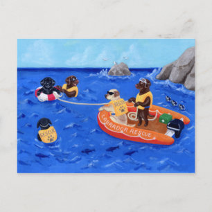 Postal Pintura del equipo de rescate de Labrador