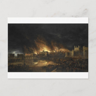 Postal Pintura del gran incendio de Londres, siglo XVII