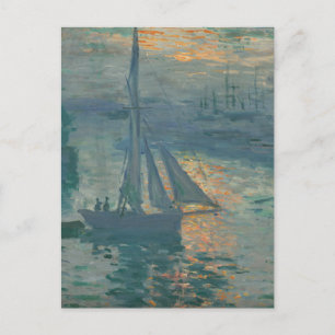 Postal Pintura del Impresionismo Marítimo Monet Sunrise