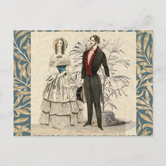 Postal Pintura del matrimonio Boda victoriano de 1844 (Anverso)