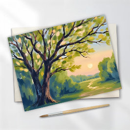 Postal Pintura del paisaje italiano del limonero