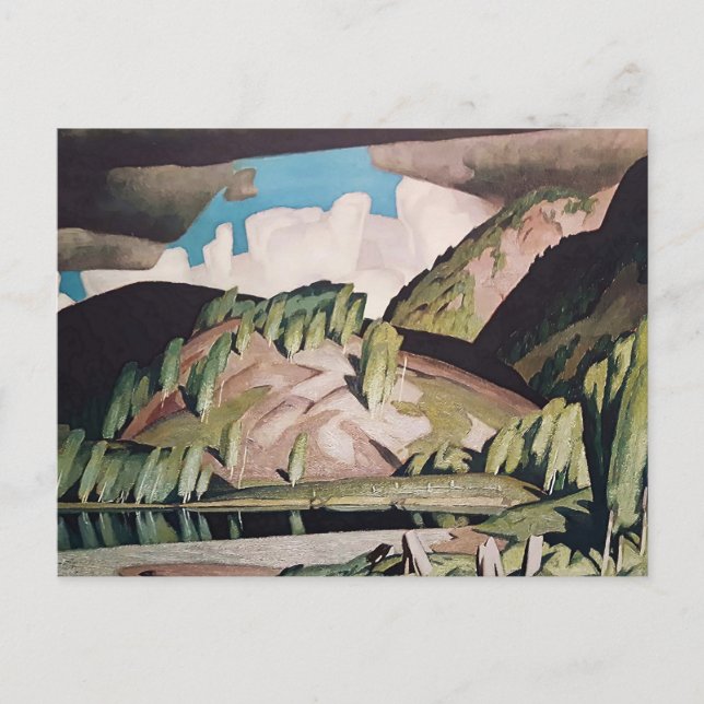 Postal Pintura del parque Algonquin de agosto por A J Cas (Anverso)