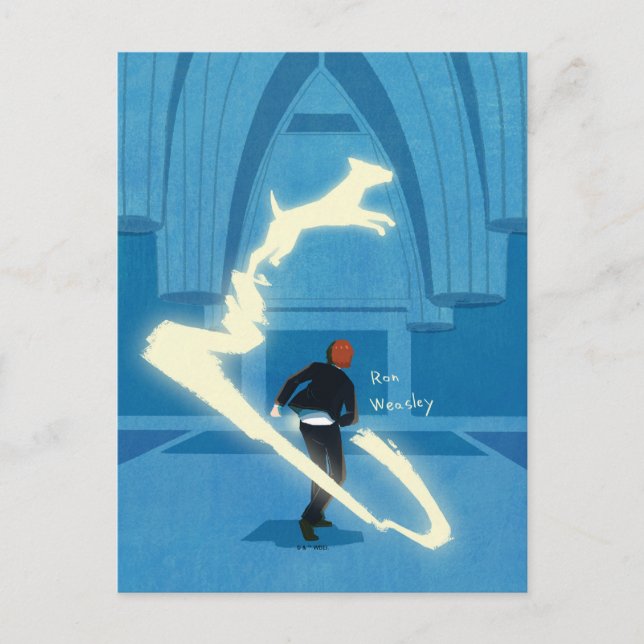 Postal Pintura del Patronus de Ron Weasley (Anverso)